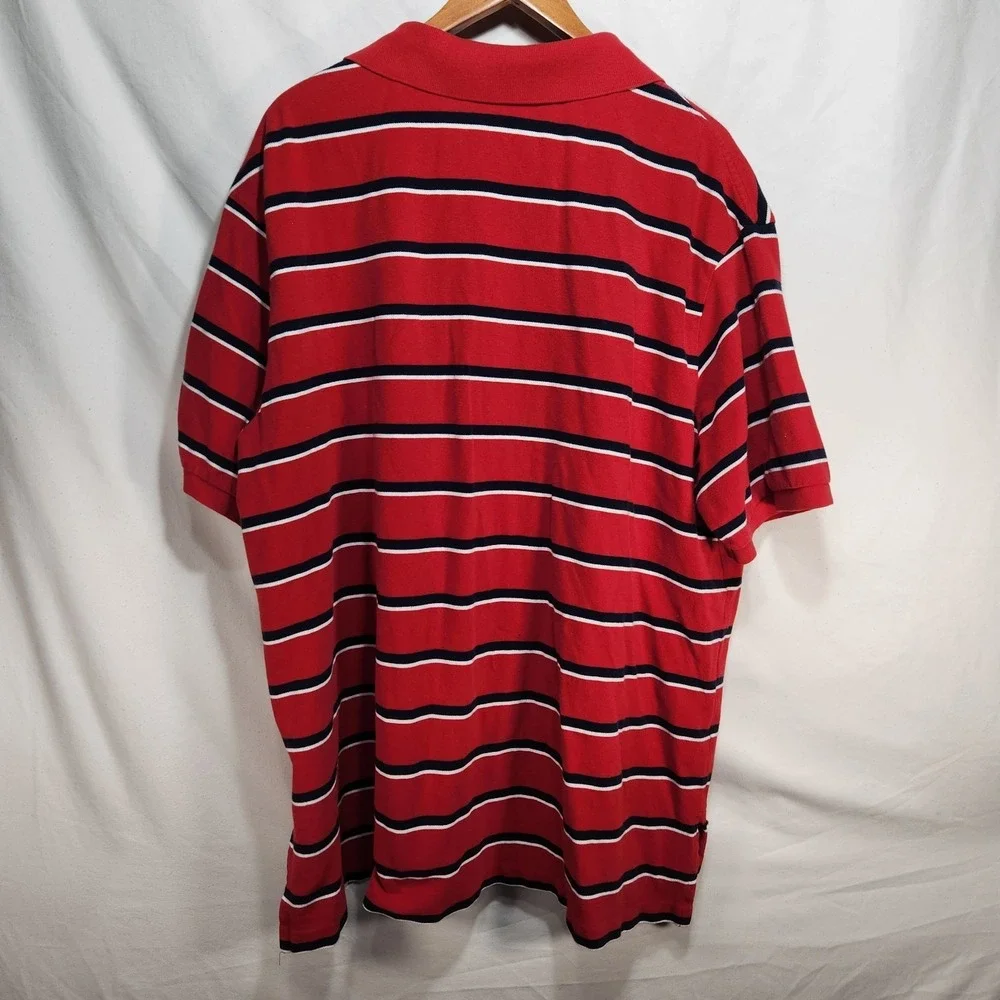 Polo Ralph Lauren Mens Polo Short Sleeve Shirt Size 3XB Red‎ White Blue Striped